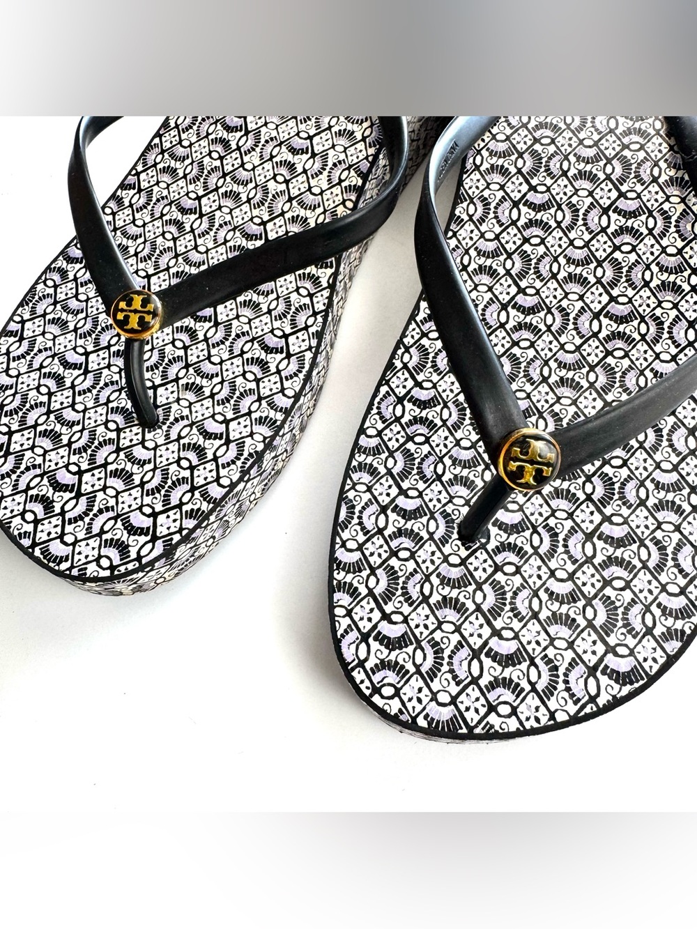 Tory Burch Thandie Wedge Flip-flop Thong Sandals Y2K Casual Women’s Sz 10.5-11 - Picture 7 of 7